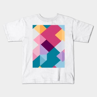 Abstract Geometric Pattern, pastel color scheme Kids T-Shirt